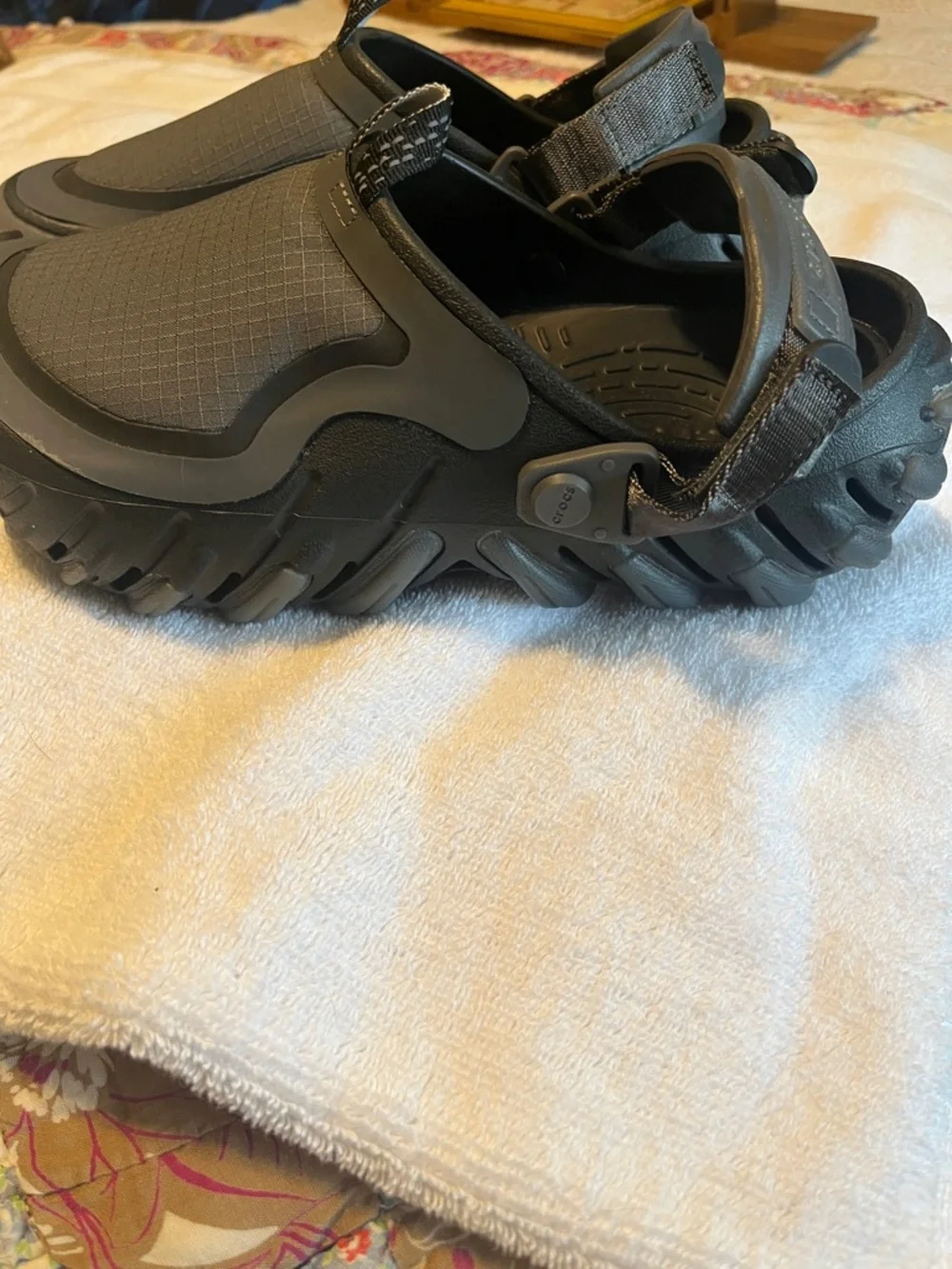 CROCS Men's Dark Gray Slip-On Clog with Heel Strap